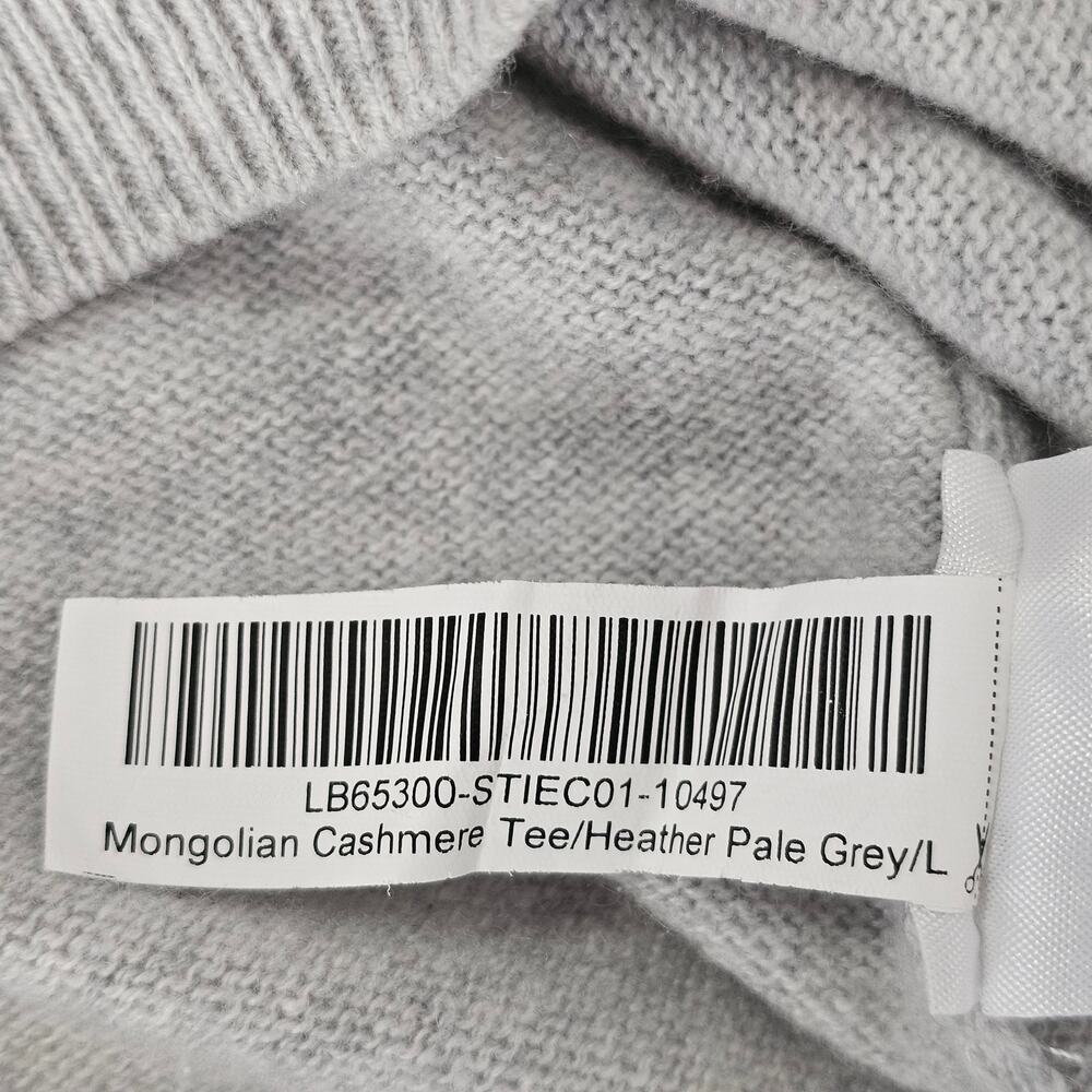 Quince Women's Light Gray 100% Mongolian Cashmere Tee Cozy Sweater Knit Top L - Picture 7 of 8